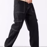 UrbanTraders Men's Solid Cargo Jeans | Utility Multi-Pocket Denim | Stylish & Comfortable Casual Wear