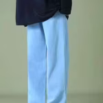 Light Blue Straight Fit Jeans for Men | Baggy Loose Fit | Sky Blue Denim | Mid Rise Casual Wear