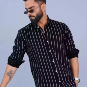 Premium Cotton Blend Striped Shirt for Men | Full Sleeve Formal, Casual & Party Wear
