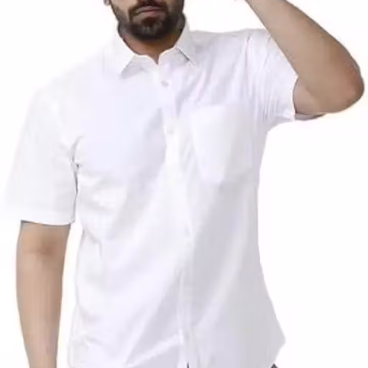 Men’s White Solid Half Sleeve Cotton Shirt – Classic Formal & Casual Wear | Premium Comfort