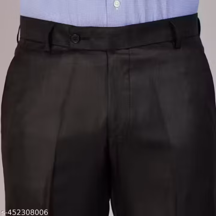 Men’s Formal Trousers – Polyester Viscose Blend | Regular Fit Office Pants (Black & Light Grey) | UrbanTraders