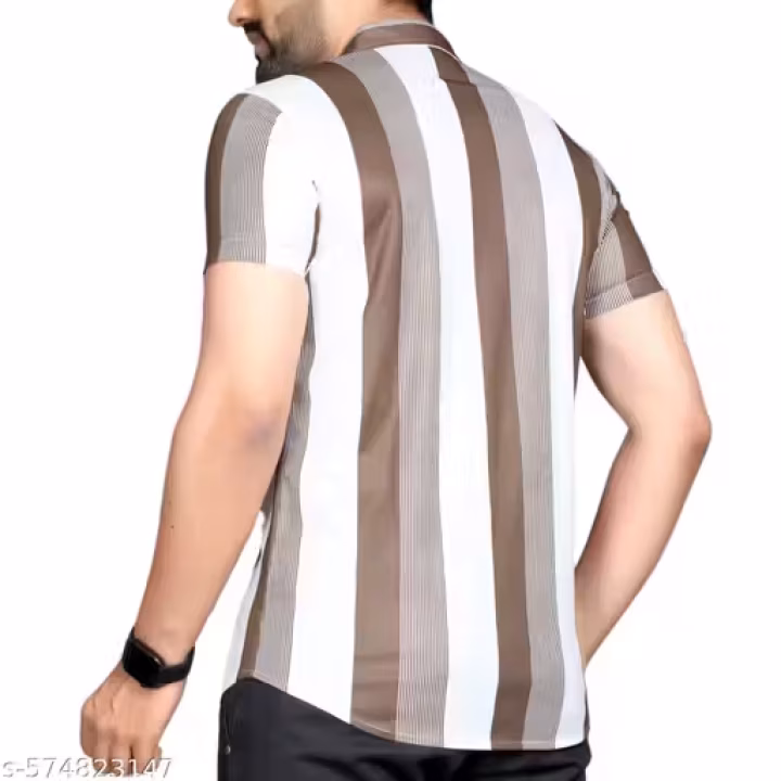 UrbanTraders Men’s Slim Fit Vertical Striped Casual Shirt – Half Sleeve Stylish Daily Wear for Office, Outing & Travel