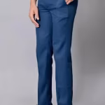Men’s Regular Fit Airforce Blue Trousers – Cotton Blend Formal Office Pants | UrbanTraders