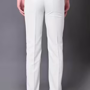 Men’s Regular Fit White Trousers – Cotton Blend Formal & Casual Pants | UrbanTraders