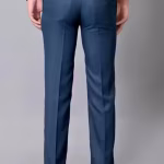 Men’s Regular Fit Airforce Blue Trousers – Cotton Blend Formal Office Pants | UrbanTraders