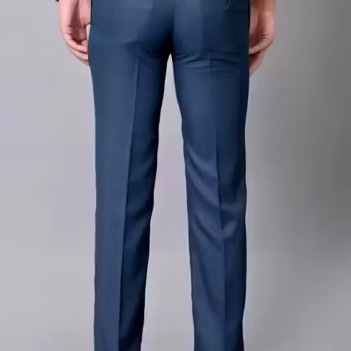 Men’s Regular Fit Airforce Blue Trousers – Cotton Blend Formal Office Pants | UrbanTraders