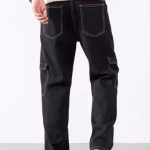 UrbanTraders Men's Solid Cargo Jeans | Utility Multi-Pocket Denim | Stylish & Comfortable Casual Wear