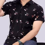 Men’s Casual Printed Half Sleeve Shirt | Stylish Slim Fit Lycra Shirt for Everyday & Outing Wear