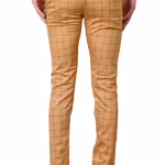 Men’s Checked Cotton Blend Trousers | Casual & Smart Slim Fit Pants