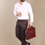 Men’s Brown Formal Trousers – Polycotton Regular Fit Office & Daily Wear Pants | UrbanTraders