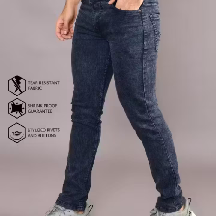 Men’s Stylish Denim Jeans | Regular Fit Mid-Rise | Dyed & Washed Comfortable Daily Wear Jeans