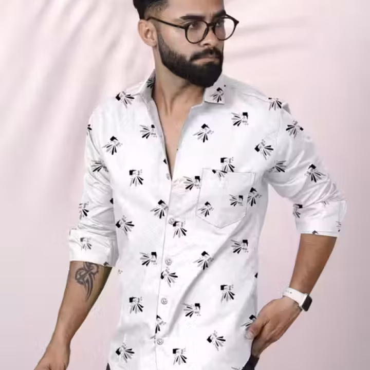 Men’s Star Digital Printed Shirt | Premium Rayon Fabric | Full Sleeve Formal & Casual Wear