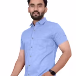 Men’s Solid Half Sleeve Cotton Blend Shirt – Casual Everyday Wear | Premium Comfort & Stylish Fit